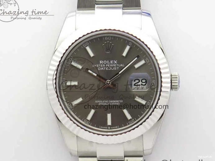 41 DateJust on Bracelet 1:1 Gray ARF Dial Steel A2824 126334 New Oyster Edition Best 904L V3 0423
